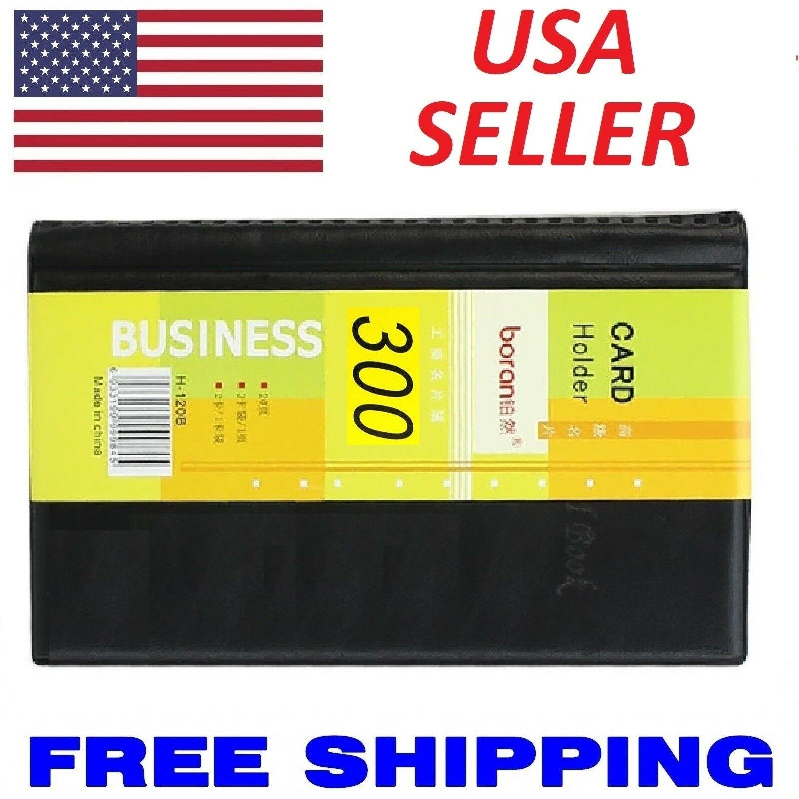 Leather 300 Cards Business Name Id Credit Card Holder Book Case Keeper Organizer