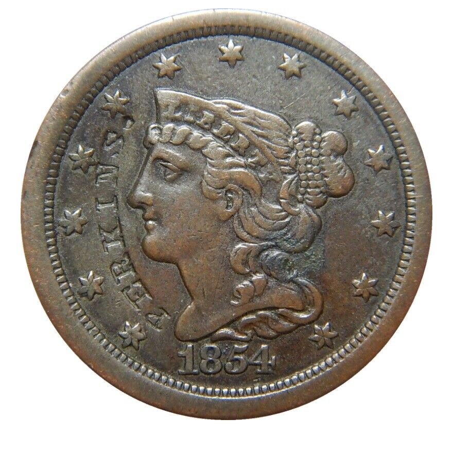 Half Cent/penny 1854 Perkins Counterstamp